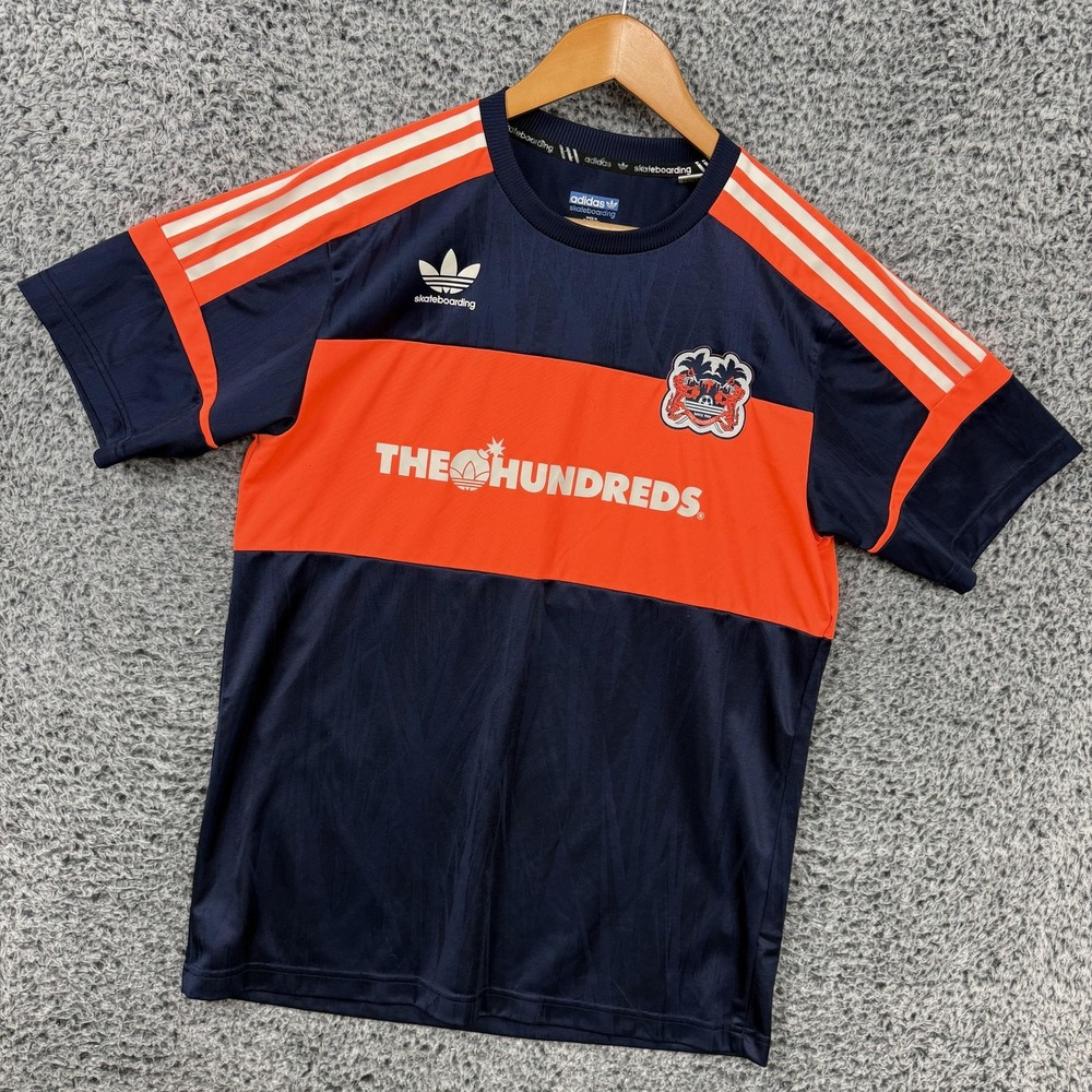 Adidas Shirt Mens Medium Blue Orange The Hundreds Skateboarding Climalite